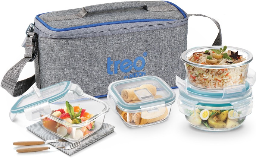 Buy RIOMTRIC Glass Lunch Box Containers Tiffin 1000 ML 2  Partition/Compartment Lunch Box PACK OF 1 Online at Best Prices in India -  JioMart.