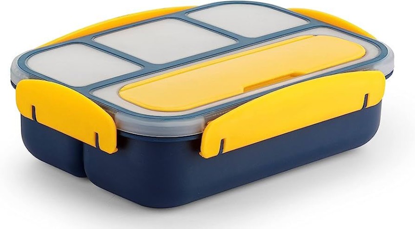 STARKENDY Steel Lunch Box Tiffin Box with Bag for Office  College School Use( Multi Color ) 4 Containers Lunch Box 