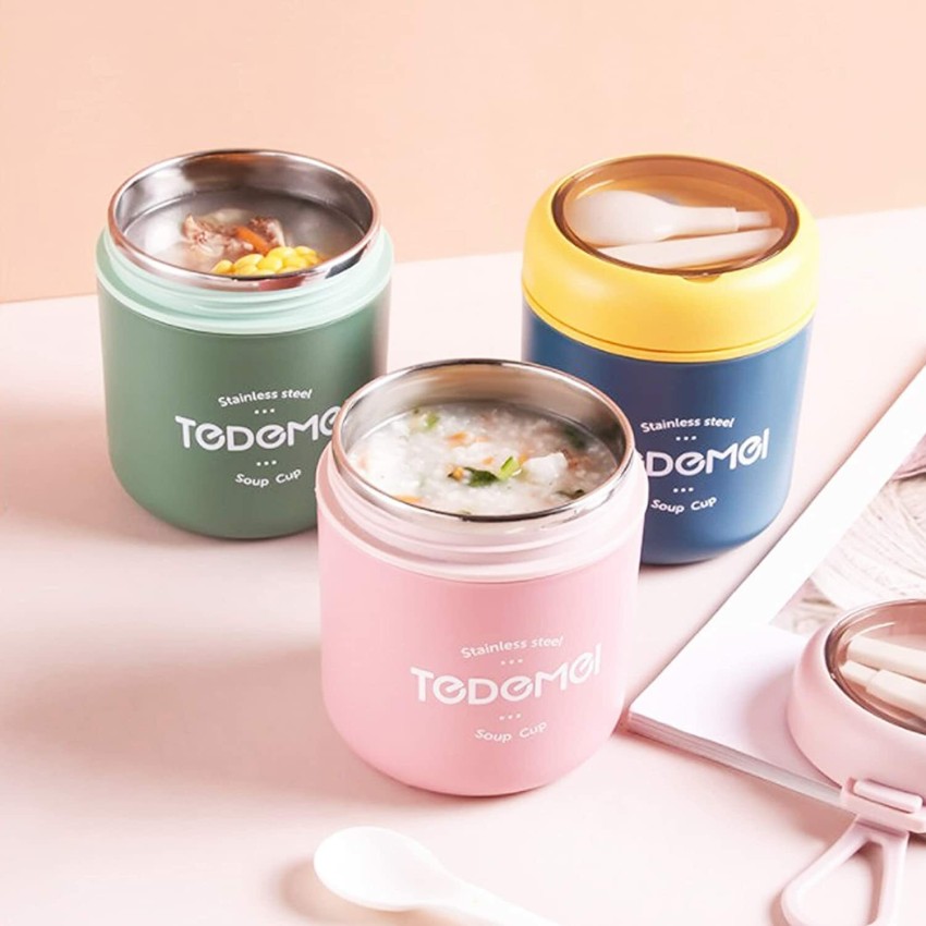 1pc Stainless Steel Insulated Soup Cup, Double Layer Insulation Lunch Box  For Office School