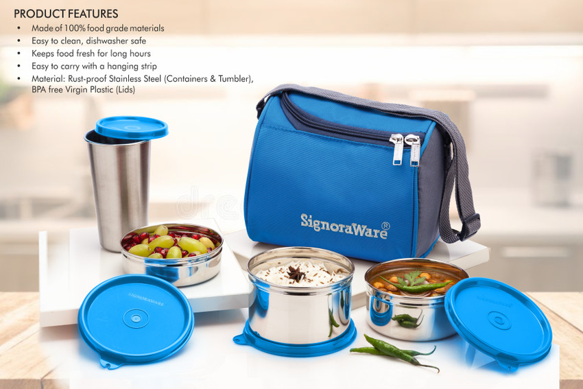 Flipkart Signoraware Best Steel Blue 500ml 350ml 200ml