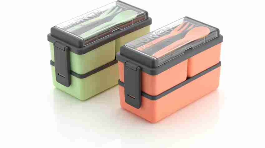 Flipkart SmartBuy Premium Quality Plastic Lunch Box Tiffin  Box 3 Containers Lunch Box 