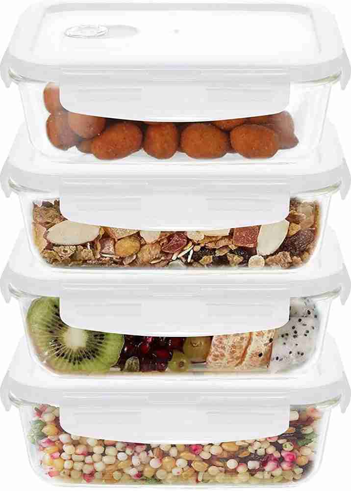 Glass food storage box 570 ml, with 2 separate compartments