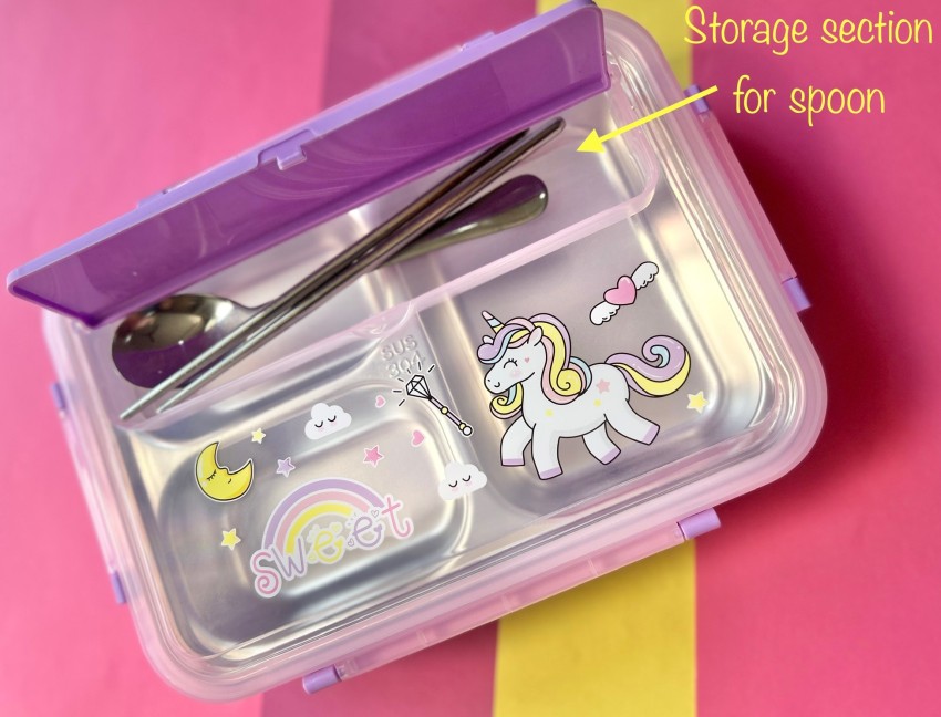 unicorn lunch box set 3 compartment