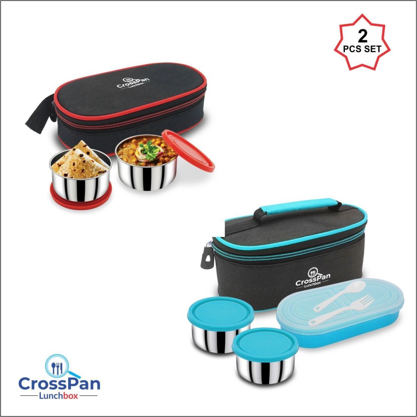 Buy 2 pcs Topware School combo Double Decker lunchbox(750ml) 3 Containers  Lunch Box with insulated bag Online In India At Discounted Prices