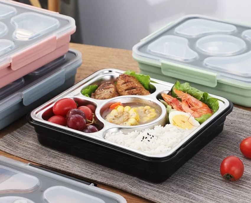 N2K2 Enterprise 4 Compartment Lunch Boxes Stainless