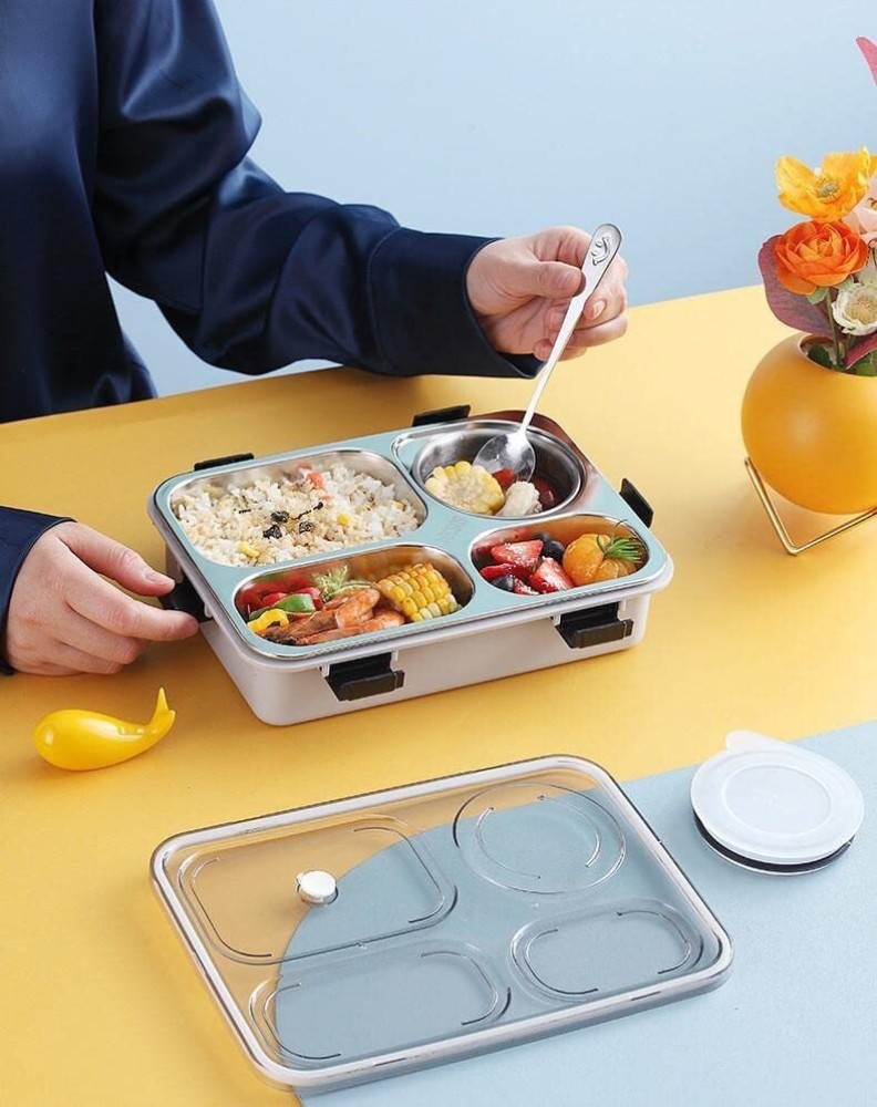 SKYBUCKET 4 Grid Lunch Boxes Reusable Tiffin Box 4  Containers Lunch Box (1000 ml ) 4 Containers Lunch Box 