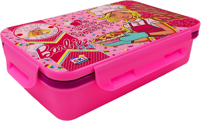 Flipkart poksi Barbie Steel Lunch Box With 1 Steel Spoon and 1 Steel Dabbi 550ml 1 Containers Lunch Box