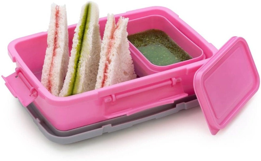 Hardin Snack Box for Kids School Customized Plastic Lunch Box  for Girls & Boy 2 Containers Lunch Box 