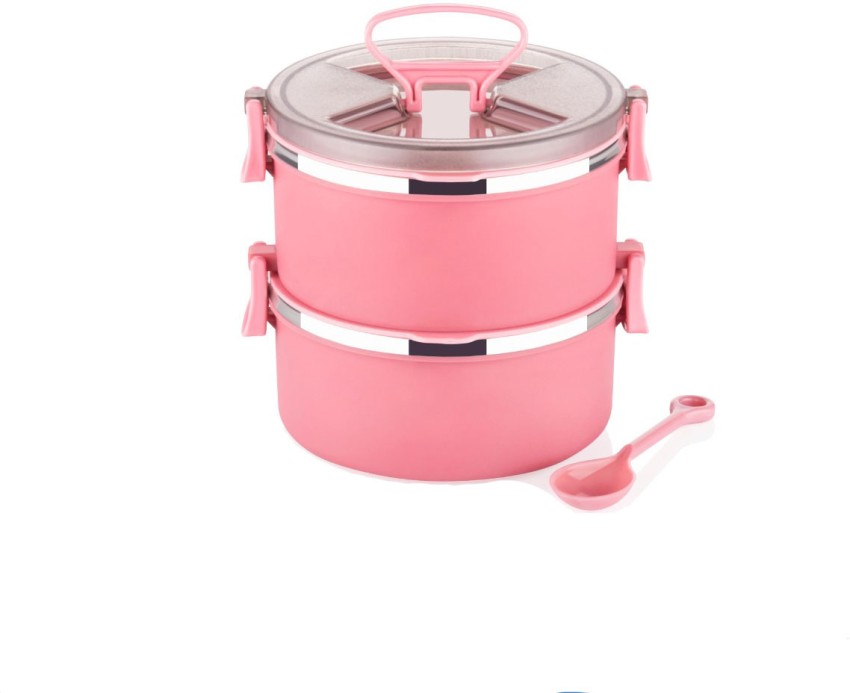 630ml Pink Insulated Lunch Box 1 Layer Insulated Thermos Box