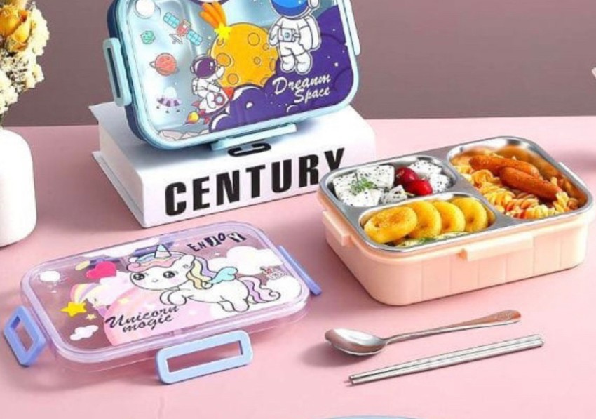 unicorn lunch box set 3 compartment