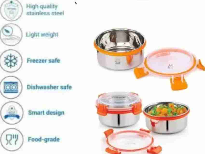 Topwere Topware Max Fresh Steel Click 3 Containers Lunch Box (900 ml,  Thermoware) 3 Containers Lunch Box - Price History