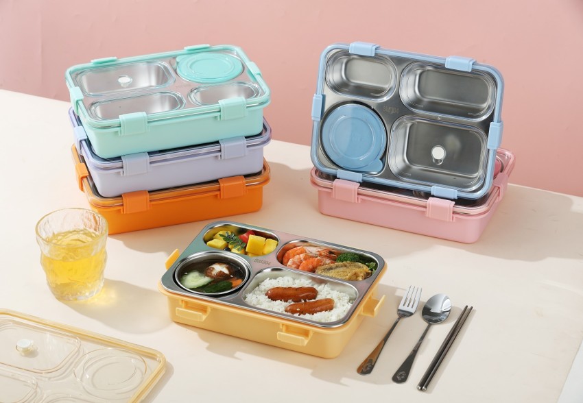 Buy NAVRANGI Lunch Box with Fork & Spoon, Lunch Box 1150 ML 3