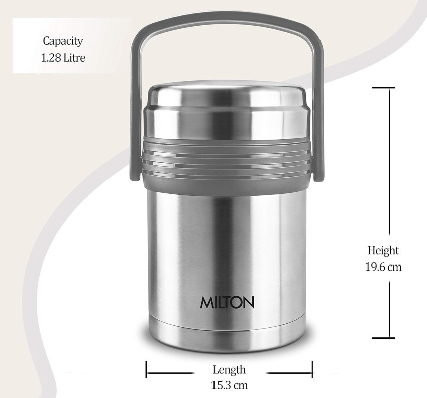 Milton Legend3 Lunch Box Tiffin Insulated Stainless Steel, Silver