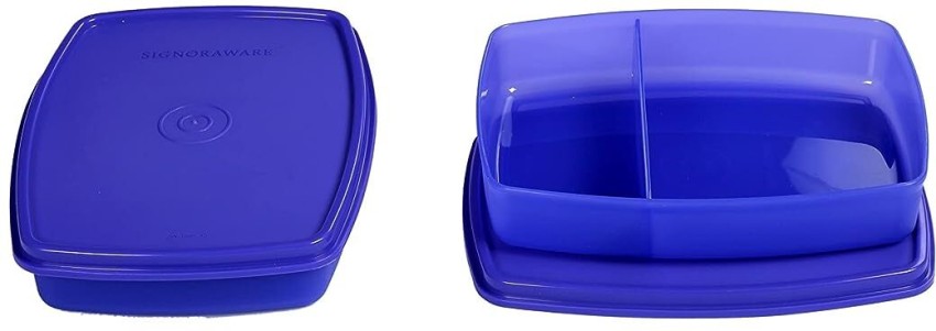 Leak Proof Slim Lunch Small Plastic Lunch Box 340ml T Blue for Adult &  students