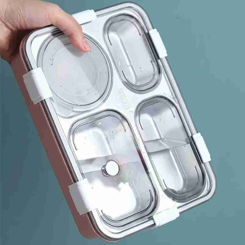 Stainless Steel Topware Testy-4 container lunchbox, For Office, Capacity:  1100ml