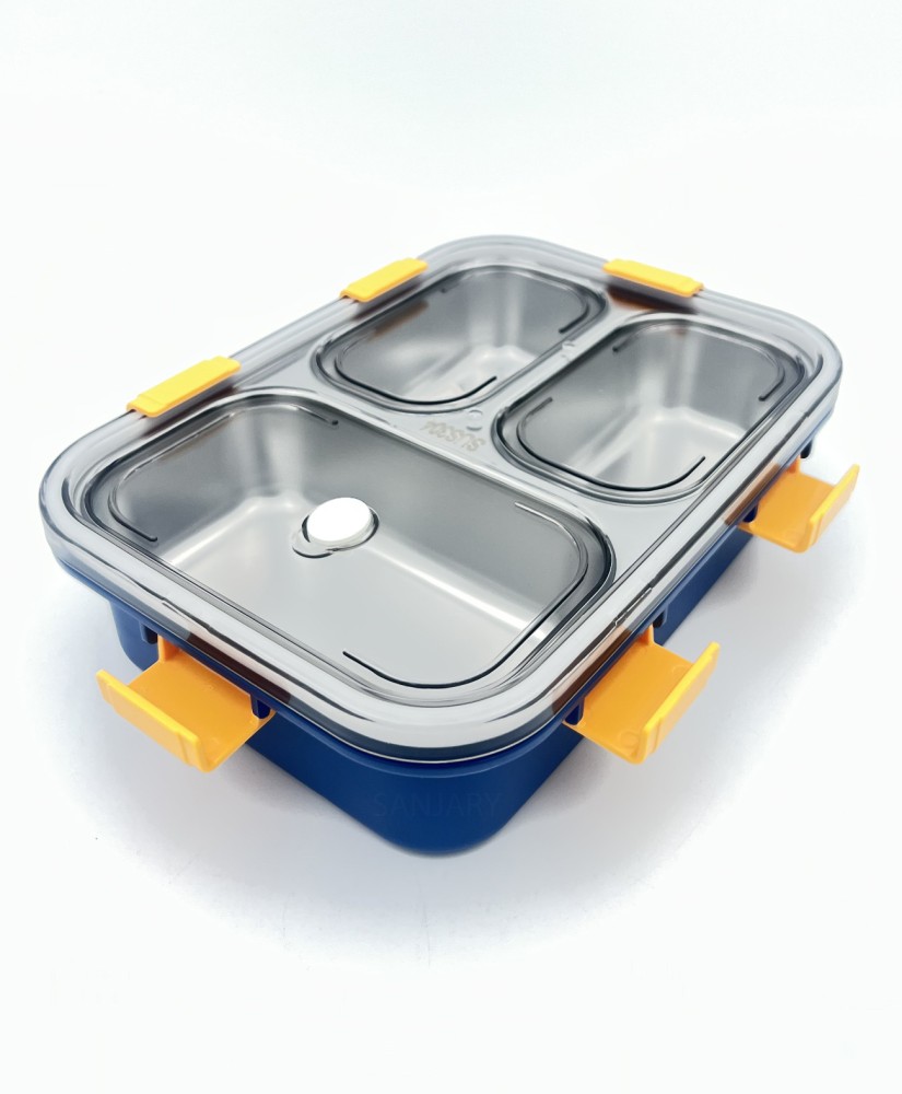 Yin & Yummy Triple Compartment Lunch Box With Spoon & Fork