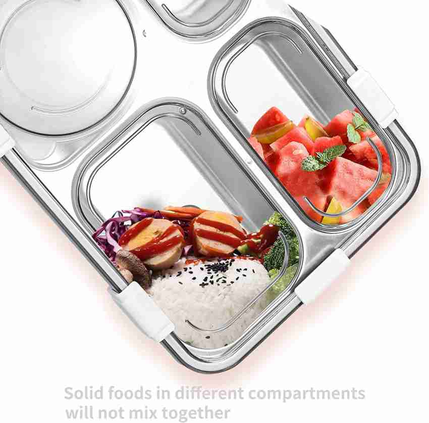 5 Compartments Lunch Box Stainless Steel Leak-Proof Large Bento