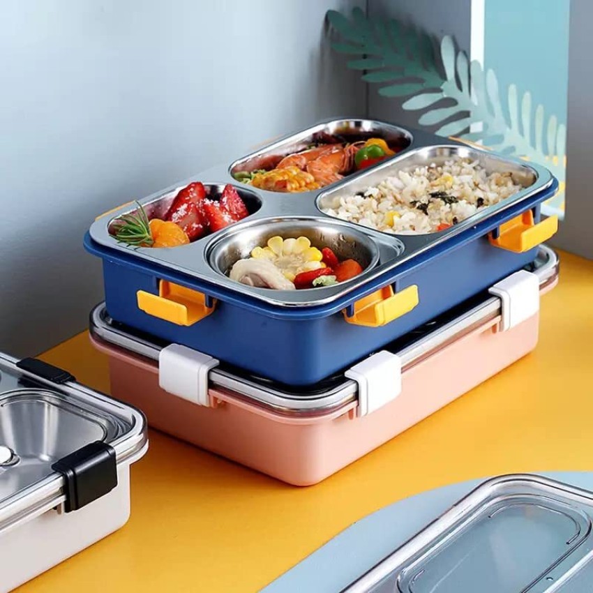 Stainless Steel Topware Testy-4 container lunchbox, For Office, Capacity:  1100ml