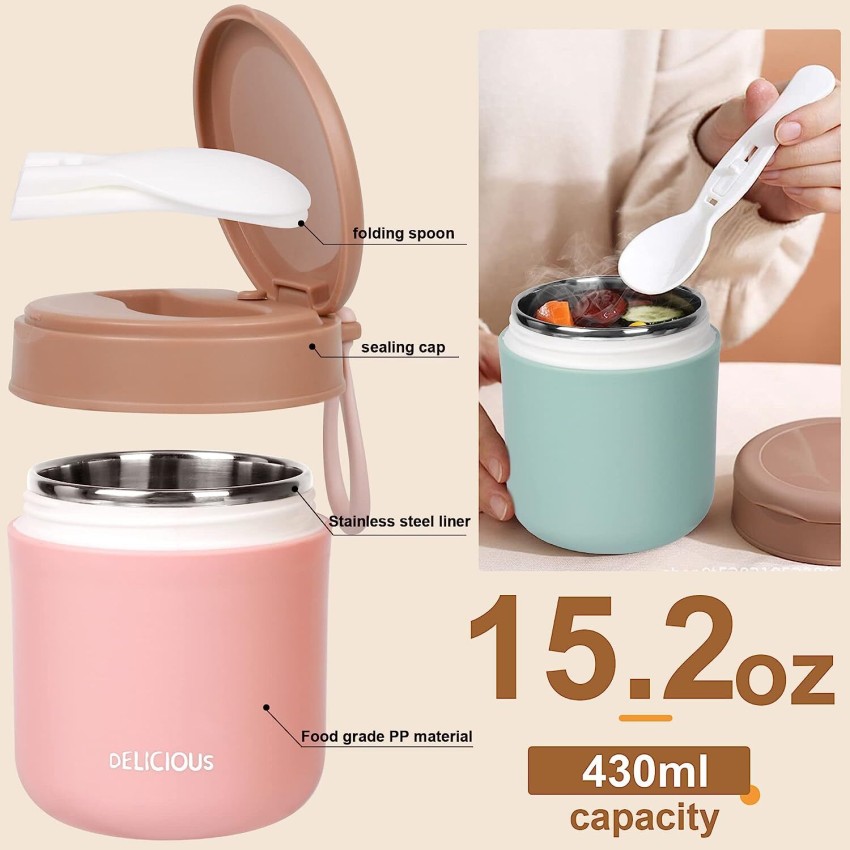 430ml Food Thermal Jar Insulated Soup Cup Thermos Containers Stainless  Steel