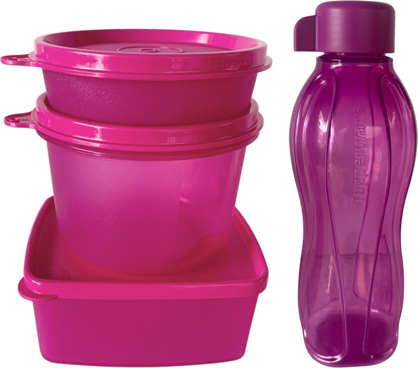 Tupperware Plastic Elegant Lunch Set for Women (Pink)