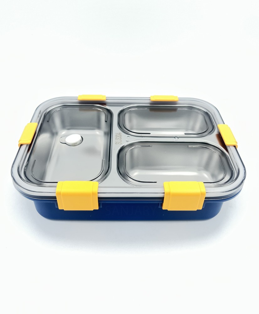 Yin & Yummy Triple Compartment Lunch Box With Spoon & Fork
