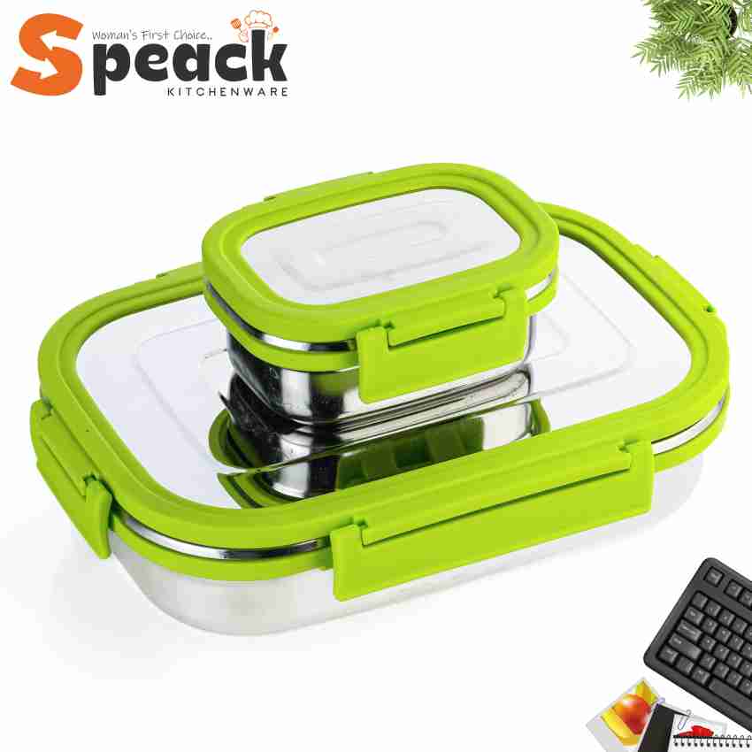 New TeDeMei Stainless Steel Kids School Lunch Box Green 2