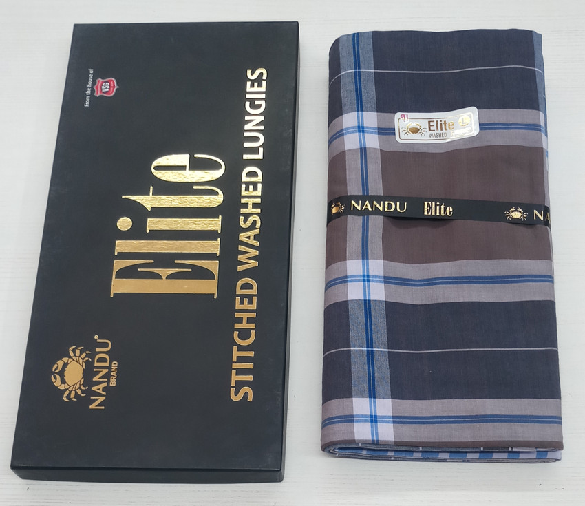 nandu Self Design Dark Blue Lungi Price in India Buy nandu Self