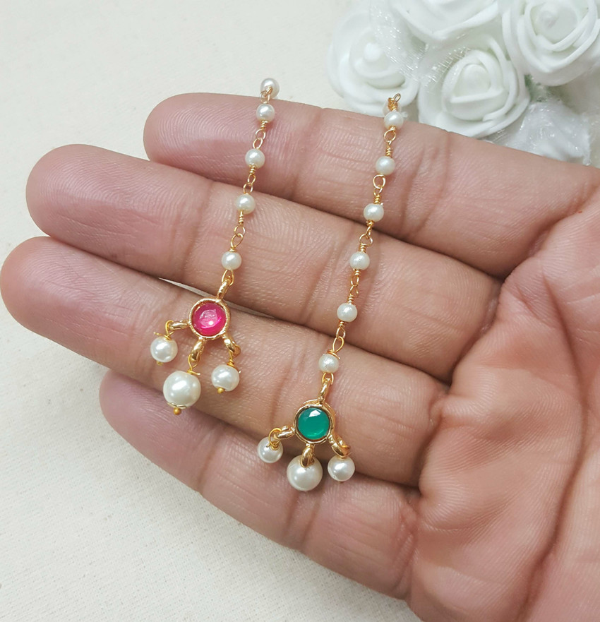 Jaipri Round Shape Stone Maang Tikka For Girls and Kids Pack of 2 MultiColour Brass Maang Tikka Price in India Buy Jaipri Round Shape Stone Maang Tikka For Girls and Kids