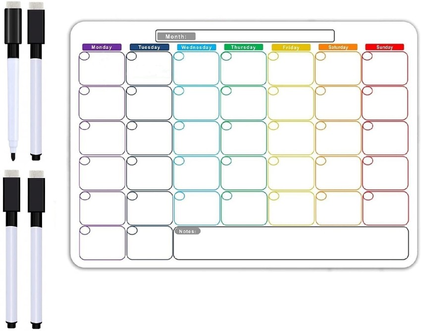 AweStuffs Magnetic Monthly Calendar for Refrigerator with 4 Markers &  Eraser Magnetic Note Pads Pack of 1 Price in India - Buy AweStuffs Magnetic  Monthly Calendar for Refrigerator with 4 Markers 