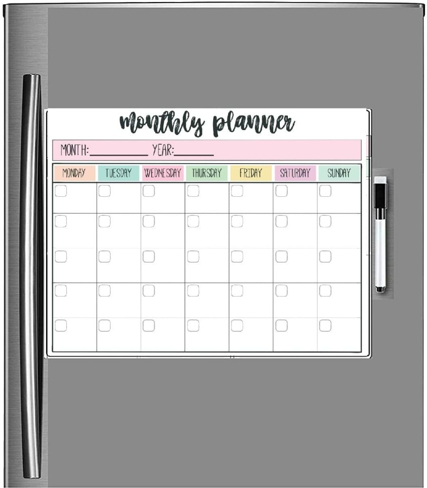 GIFTKART Magnetic Weekly Planner Size A-4 Fridge Magnet Pack of 1