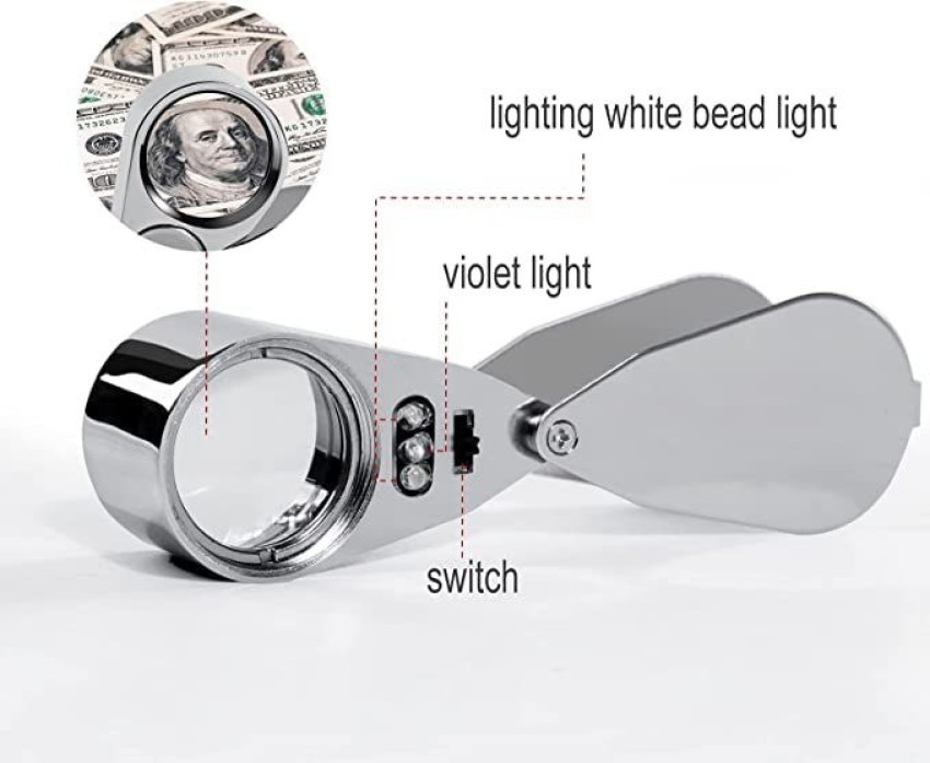 40X Magnifying Loupe Jewelry Eye Glass Magnifier LED Light Jewelers Loop  Pocket - Vision Care, Facebook Marketplace