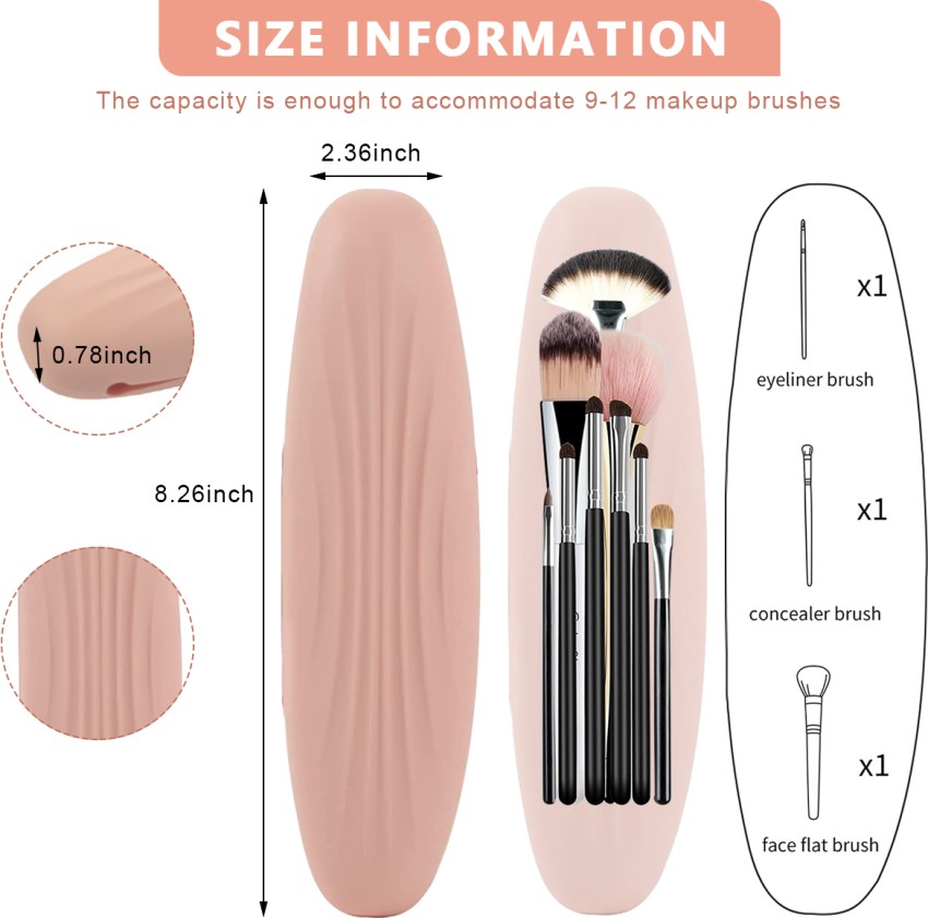 2pcs Makeup Brush Holder Travel, Silicon Makeup Brushes Holder Make Up  Brush Traveling Case with Makeup Sponge Holder,Portable Silicone Makeup Brush  Holder,Travel Makeup Brush Holder , Waterproof Cosmetic Brushes Case for  Women