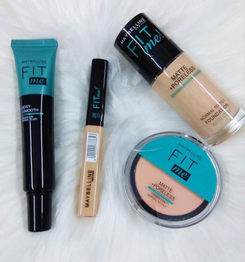 Maybelline “Fit Me, Dewy + Smooth” Foundation, Concealer, and