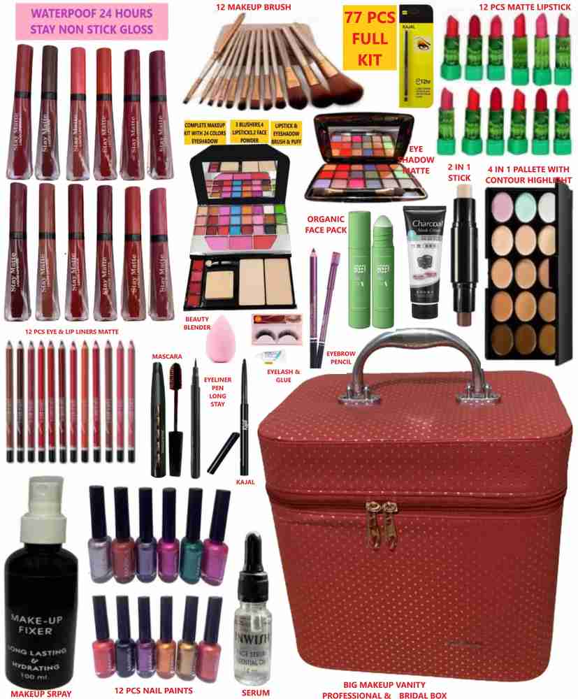 INWISH Full makeup set with 77 products for complete EYE Face makeup combo Price in India Buy INWISH Full makeup set with 77 products for complete EYE Face makeup