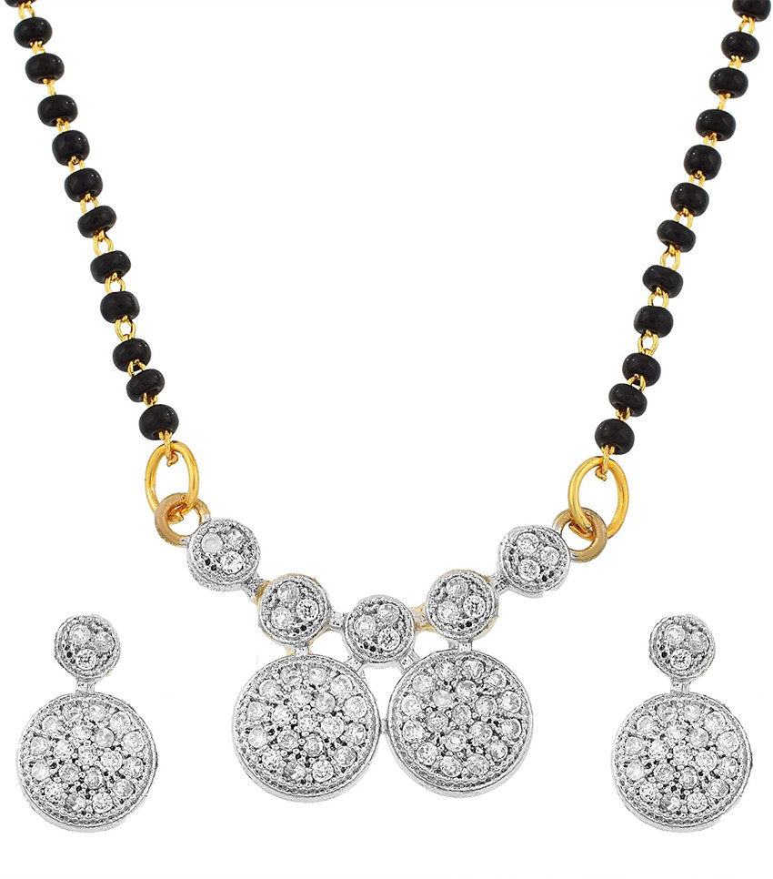 Darshini Designs American Diamond Mangalsutra Set For Women Alloy