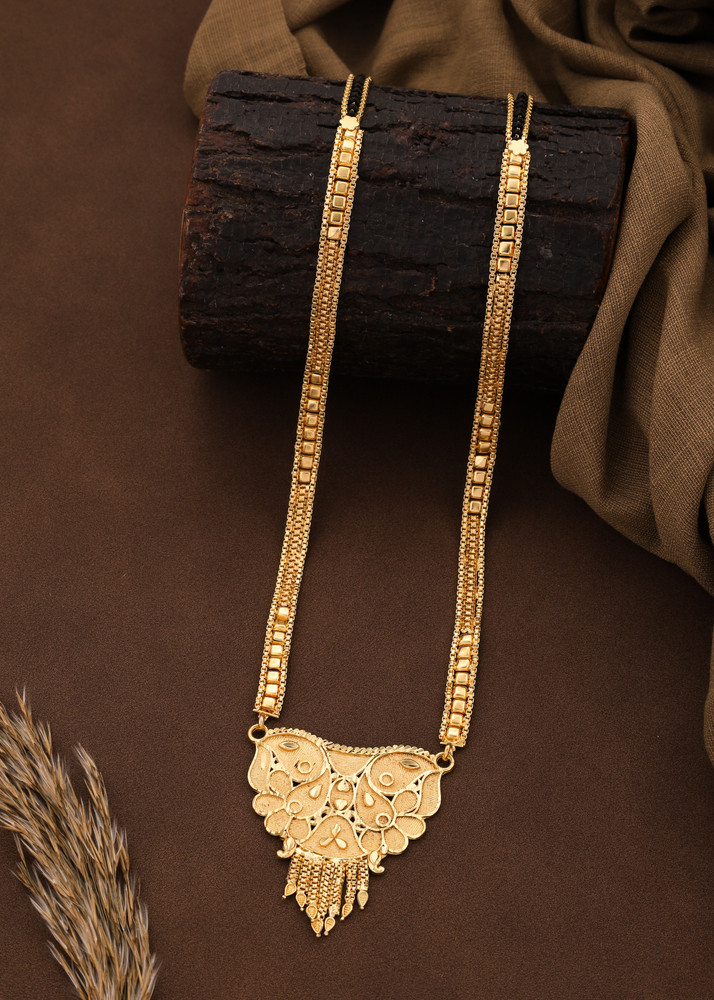 ROFARWORD Traditional Black Bead Long Chain Nallapusalu Tanmaniya Mangalsutra for Women Copper Mangalsutra Price in India Buy ROFARWORD Traditional Black Bead Long Chain Nallapusalu Tanmaniya Mangalsu...