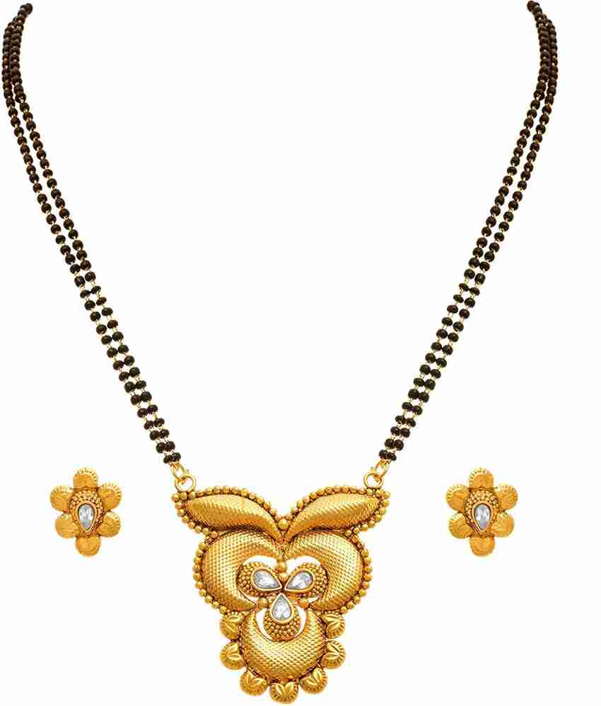 JFL Jewellery for Less JFL Traditional Ethnic One Gram Gold Plated Mangalsutra Set With Black Beaded Chain For Women. Copper Mangalsutra Price in India Buy JFL Jewellery for Less JFL Traditional Ethni...