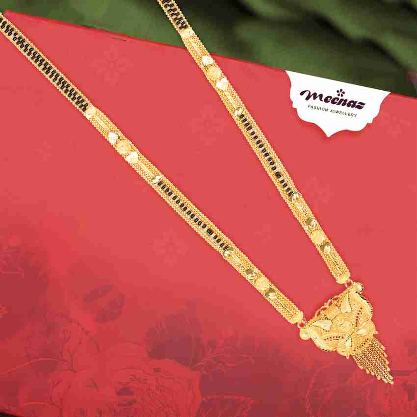 MEENAZ 1 gram gold plated mangalsutra for women chain design daily simple combo south Alloy Zinc Copper Metal Crystal Mother of Pearl Brass Mangalsutra Price in India Buy MEENAZ 1 gram
