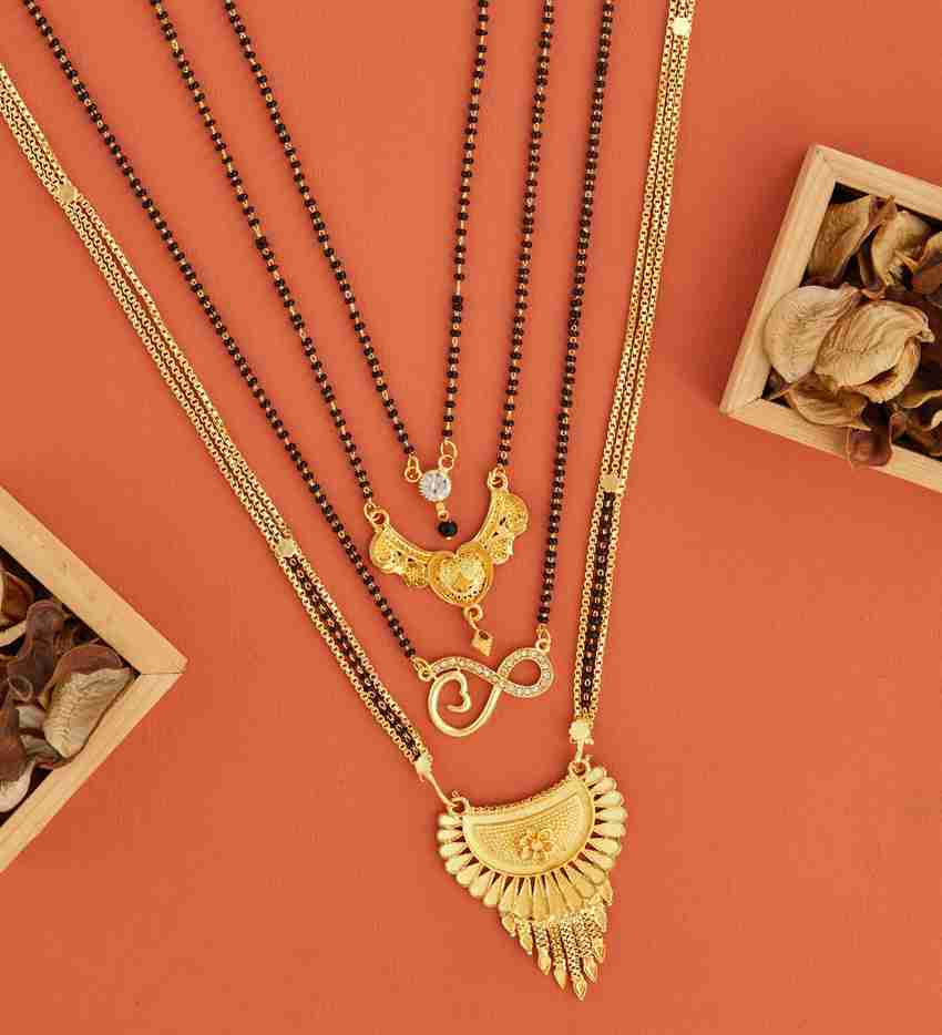 vrajwa New Traditional Mangalsutra Combo for Women Brass