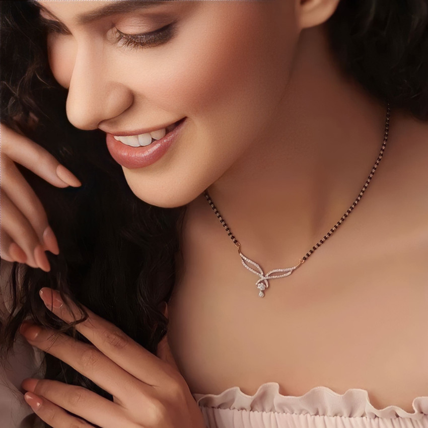 DMELLO Pure Crystal AD Stone Mangalsutra Alloy Mangalsutra Price