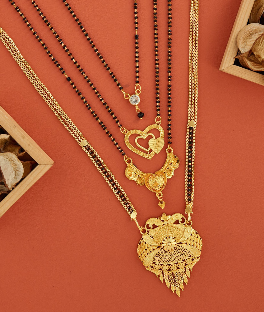 vrajwa New Traditional Mangalsutra Combo for Women Brass