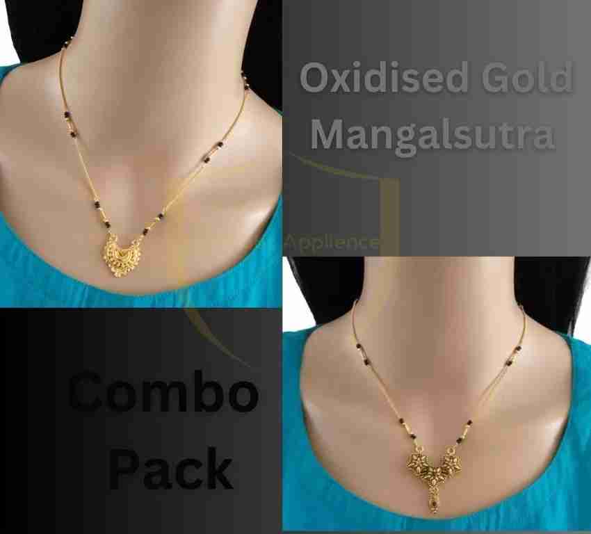 Oxidised gold online mangalsutra
