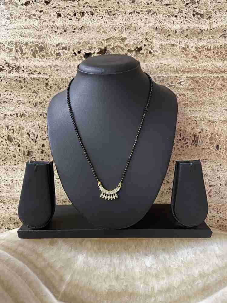 Black beads online with diamond locket