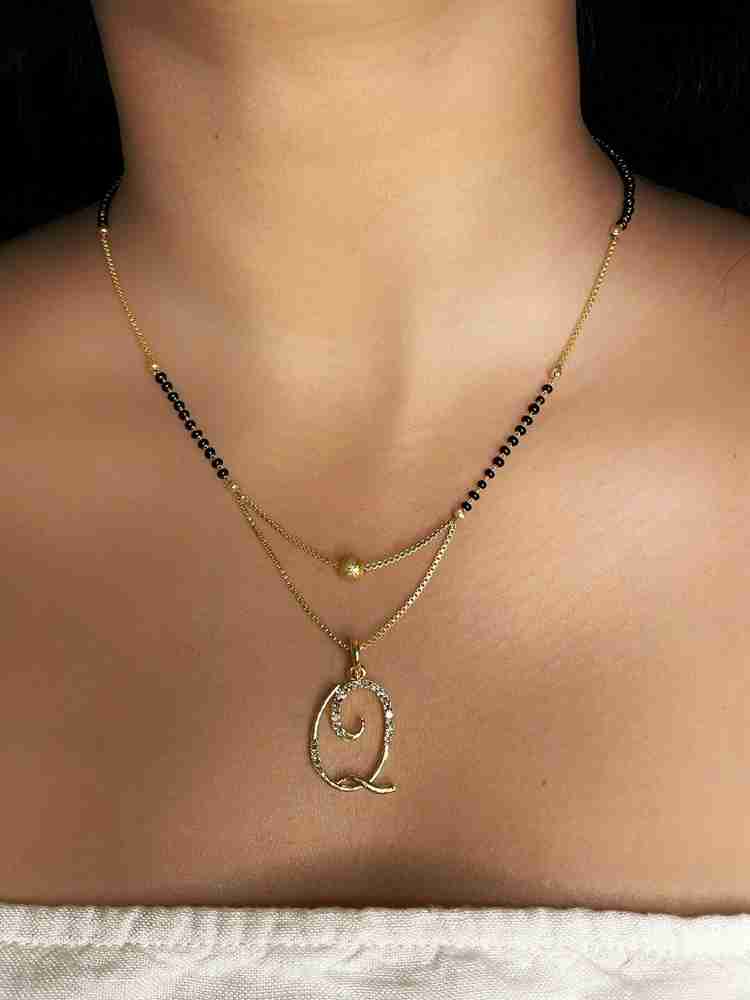 Alphabet mangalsutra designs on sale