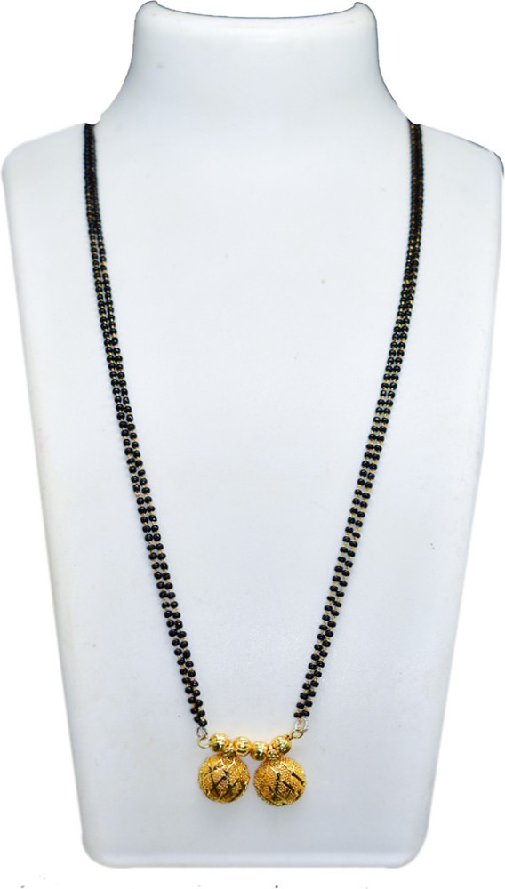 Long best sale black mangalsutra