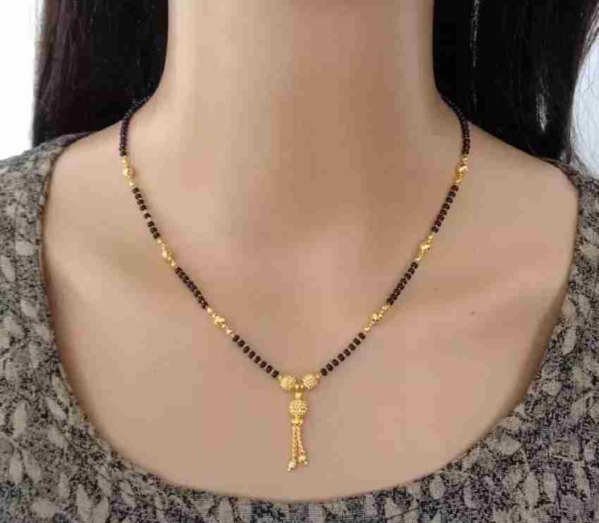 Jewel WORLD 18 Inch Short black bead gold design nallapusalu dandalu for women Alloy Mangalsutra Price in India Buy Jewel WORLD 18 Inch Short black bead gold design nallapusalu dandalu for