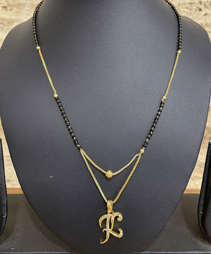 CLONEO K Letter Alphabet Name Excellent Finished Diamond Attached 18 INCH Nallapusalu Alloy Mangalsutra Price in India Buy CLONEO K Letter Alphabet Name Excellent Finished Diamond Attached 18 INCH Nal...