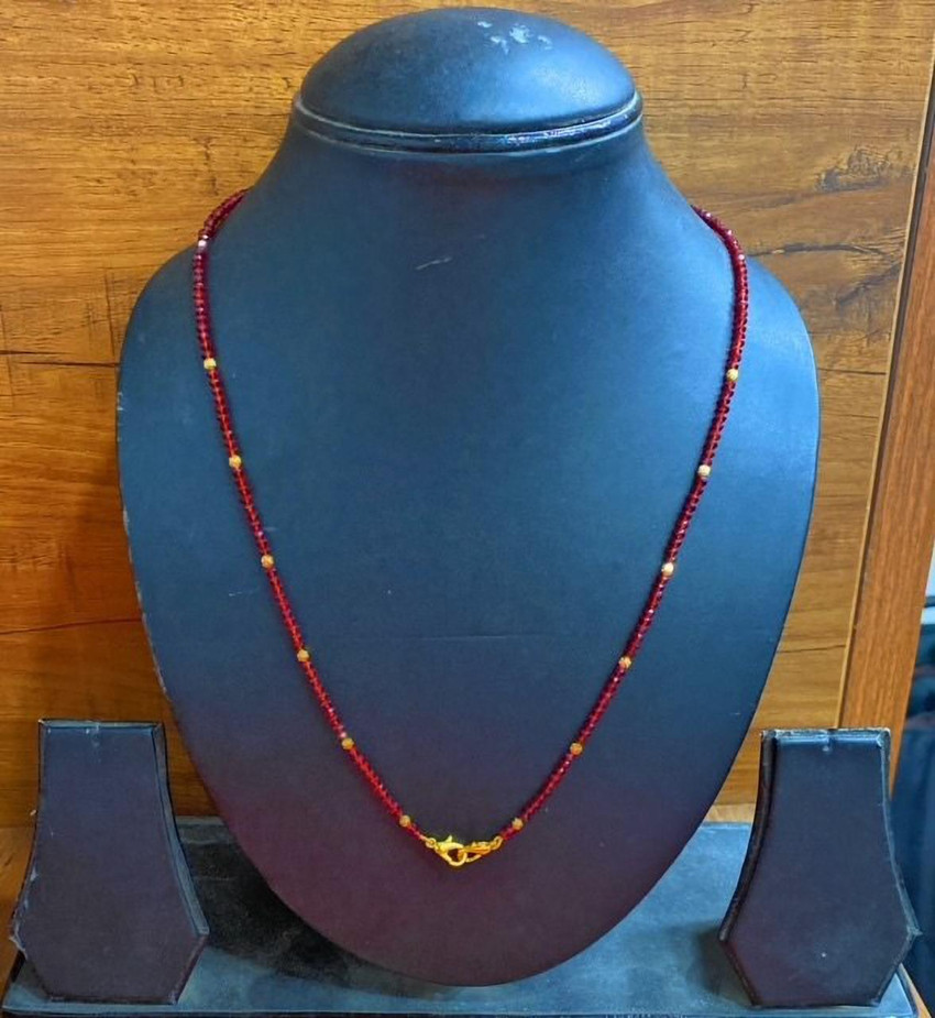 MALAWALA Mangalsutra Handmade Gold Plated With gold And Dark Red Crystal Beads 26Inches Crystal Mangalsutra Price in India Buy MALAWALA Mangalsutra Handmade Gold Plated With gold And Dark Red Crystal ...