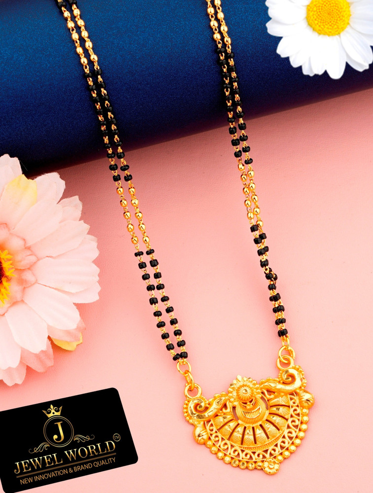 Gold plated long mangalsutra best sale
