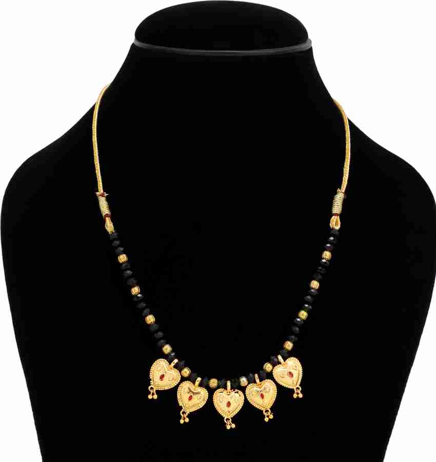 Gold mangalsutra designs with black beads store